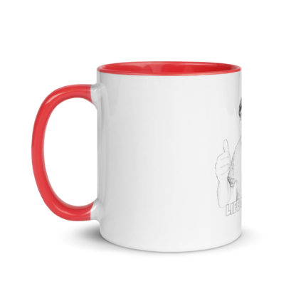 NEW – White Glossy Mug With ‘Life Of John’ You Tube Channel Name (Name Is Outline Only) WITH RED COLOUR INSIDE ! - Image 3